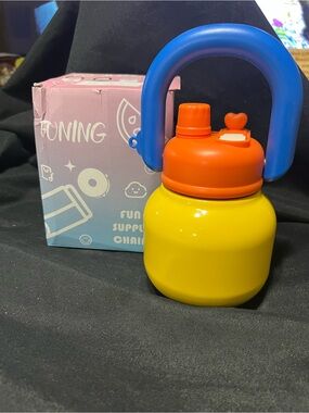 Make me an offer! Kids Water Bottle with Handle - Yellow, Orange & Blue